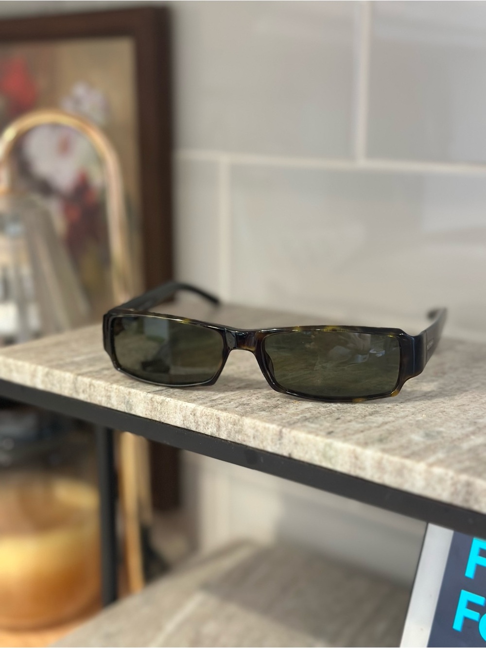 90s vintage Gucci Rectangular 1438/N/S Tortoise Sunglasses